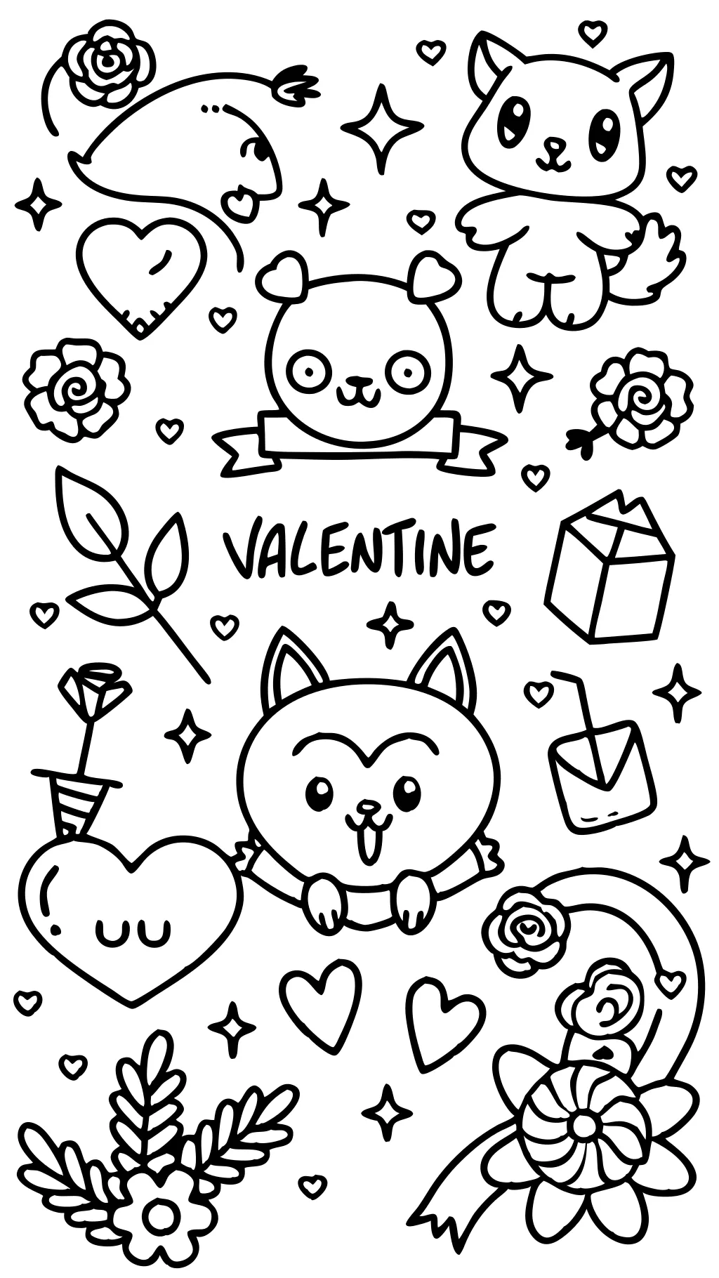 coloriage de la Saint-Valentin imprimable – gratuit